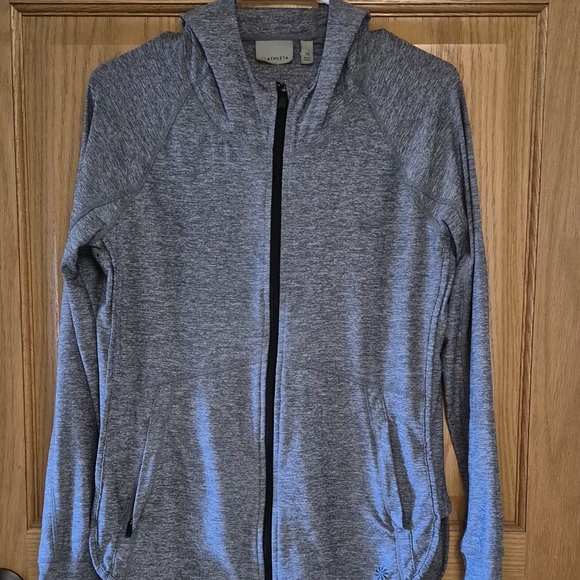 Athleta Women's XS Gray Pacifica Baja UPF Heather Full Zip Hooded Jacket EUC - Picture 2 of 12